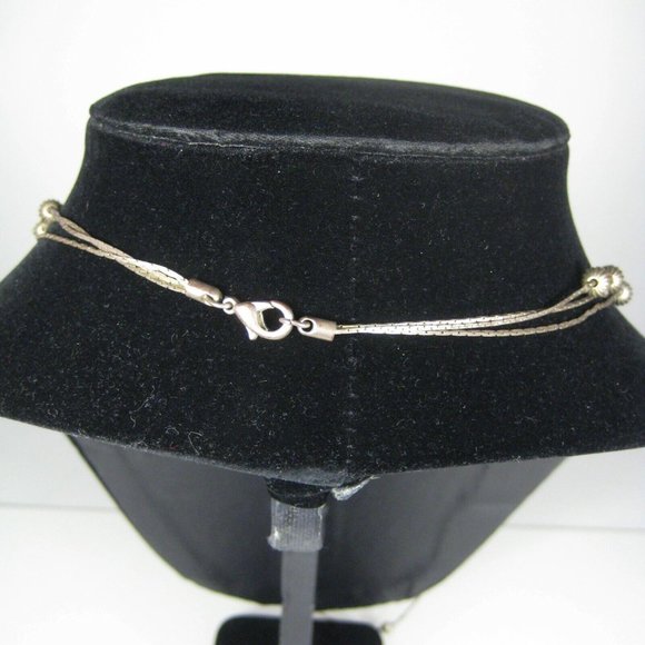 Necklace Multi Strand Station Beaded Jewelry 29 inch Silvertone Chain Women - Picture 6 of 6